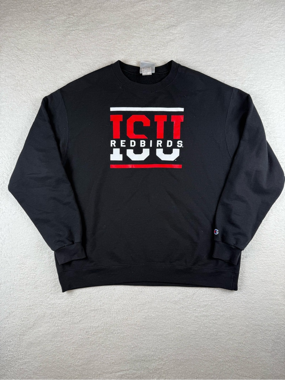 Champion ISU Redbirds Black Mens XL Crewneck Sweatshirt Pullover NCAA Collegiate